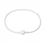 Pulseira de clipe europeu de 19 cm com fecho liso