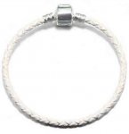 Pulseira europeia entrançada Clip Uni 02 DE 15 A 23 CM Branco