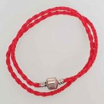 Pulseira europeia entrançada de 2 voltas Clip Uni 05 20cm