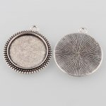 Porta-cabochões de prata de 20 x 20 mm, pingentes de cabochão 34AS