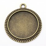 Porta-cabochões em bronze de 10 x 20 mm, pingentes de cabochão 34AB