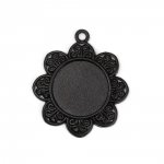 2 x 20mm Suportes de cabochão preto, pingentes de cabochão 8500