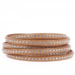 Couro natural 06 mm Strass Swarovski por 20 cm