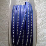 Couro B-Cobalto 10 mm Strass Swarovski por 20 cm