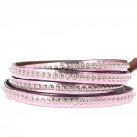 Bola espelhada em pele Metal rosa 06 mm com corrente sem níquel por 20 cm