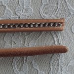 Couro Regaliz Natural 10 mm com Corrente de Prata por 20 cm