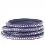 Bola de couro Violeta 06 mm com corrente de bola sem níquel por 20 cm