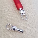 Fecho de prata para cordão de pvc oco 5 mm