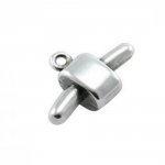Fecho de prata para cordão de pvc oco 5 mm