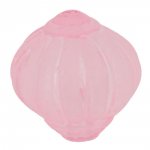 Pérola Lucite em forma de lampião estriada rosa brilhante