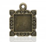 1 suporte para cabochão quadrado N°01 Bronze