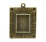 1 suporte rectangular para cabochão N°01 Bronze