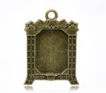 1 suporte rectangular para cabochão N°02 Bronze