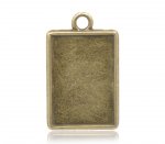 1 suporte rectangular para cabochão N°04 Bronze