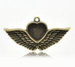 1 suporte para cabochão Coração N°02 Bronze