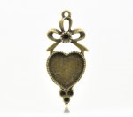 1 suporte para cabochão Coração N°03 Bronze