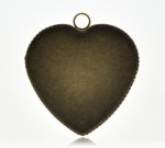 1 suporte para cabochão Coração N°05 Bronze