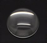 Cabochão redondo de 14 mm em vidro transparente rebarbado N°04