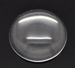 Cabochão redondo de 16 mm em vidro transparente rebarbado N°06