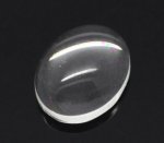 Cabochão oval 08 x 10 mm em vidro transparente rebarbado N°15 por 2 peças