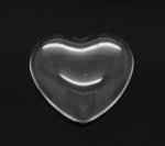 Coração cabochão 17 x 18 mm em vidro transparente rebarbado N°23