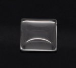 Cabochão Quadrado 15 x 15 mm em vidro transparente rebarbado N°26