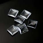 Cabochão quadrado 20 x 20 mm em vidro transparente rebarbado N°27