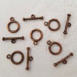 5 fechos de báscula Padrões redondos Bronze N°02