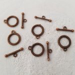 5 fechos de báscula padrão redondo bronze N°04