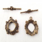 5 fechos de báscula padrão redondo bronze N°08