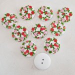 Flores de madeira com maçaneta 30 mm N°06 x 10 peças