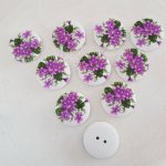 Flores de madeira com maçaneta 30 mm N°07 x 10 peças
