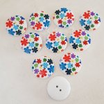 Flores de madeira com maçaneta 30 mm N°08 x 10 peças