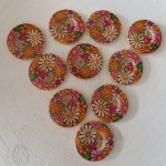 Flores de madeira com maçaneta 30 mm N°11 x 10 peças