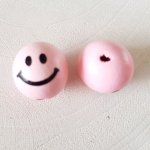 Cabeça de contas de madeira personagem N°06 Rosa
