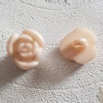 Botões de fantasia para crianças e bebés Desenho de flores N°01-01 Bege