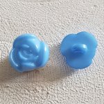 Botão fantasia, crianças, bebés Padrão floral n.º 01-06 Azul médio