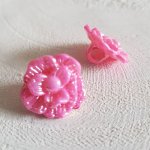 Botão fantasia, crianças, bebés Padrão floral N°02-06 Rosa