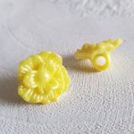 Botões de fantasia para crianças e bebés Desenho de flores N°02-07 Amarelo