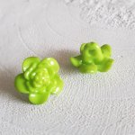 Botões de fantasia para crianças e bebés Desenho de flores N°03-02 Verde