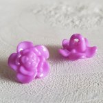 Botões de fantasia para crianças e bebés Desenho de flores n.º 03-08 Roxo