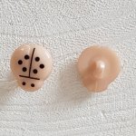 Botões de fantasia, crianças, bebés Padrão Joaninha N°01-02 Bege