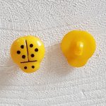 Botões de fantasia para crianças e bebés Padrão joaninha N°01-03 Amarelo escuro