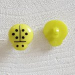 Botões de fantasia, crianças, bebés Padrão joaninha N°01-05 Verde claro