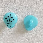 Botões fantasia, crianças, bebés Padrão joaninha N°01-06 Azul claro