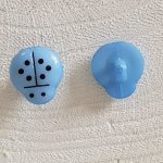 Botões de fantasia, crianças, bebés Padrão joaninha N°01-12 Azul celeste