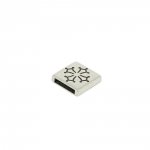 13 mm Passagem de Zamak N°25 Prata