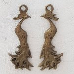 Pendente Peacock Charm em Bronze Metal-03 Peacock Pendant 