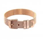 Pulseira de aço inoxidável 10 mm ouro rosado