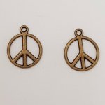 Charm Paz e Amor N°07 Bronze x 10 peças.